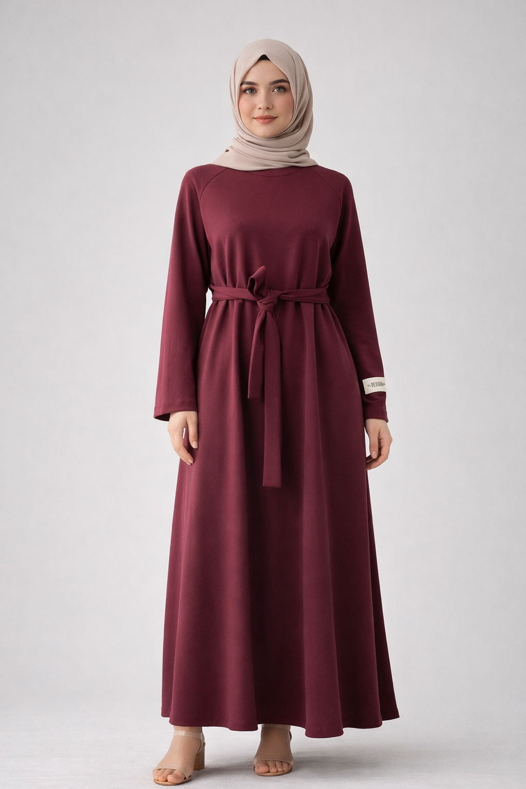 Oysho Kumaş Elbise Bordo ~ Nirva Butik
