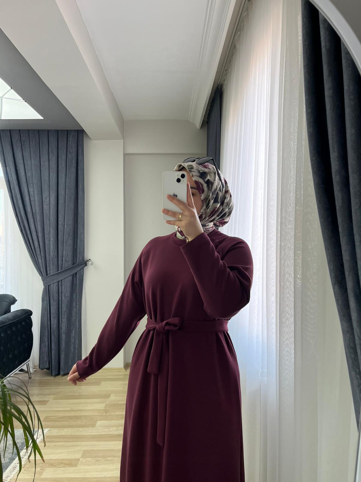 Oysho Kumaş Elbise Bordo ~ Nirva Butik