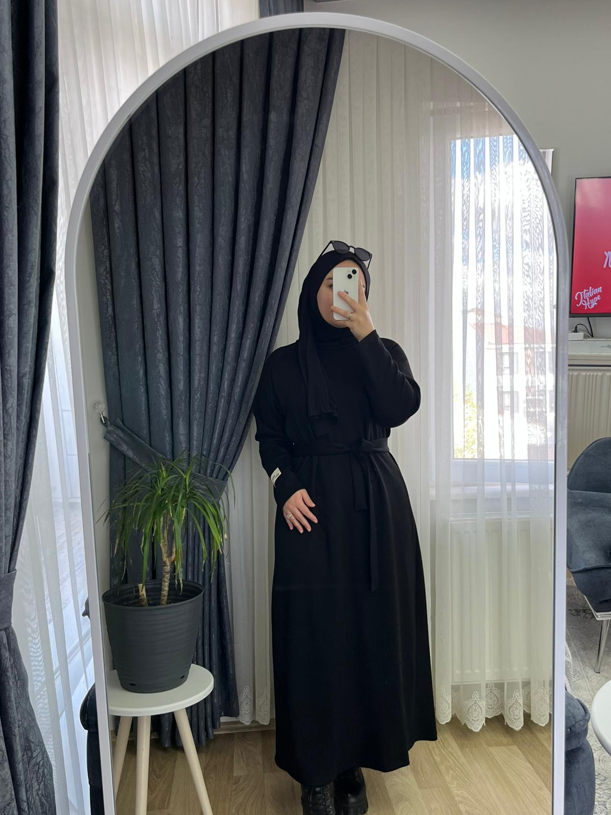 Oysho Kumaş Elbise Siyah ~ Nirva Butik