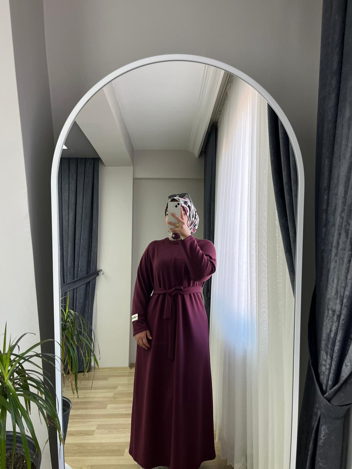 Oysho Kumaş Elbise Bordo ~ Nirva Butik